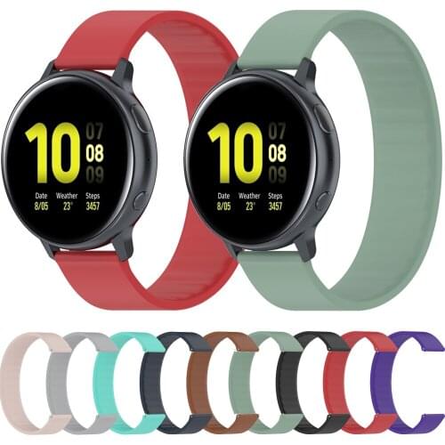 18mm 22mm 20mm watch Band For Samsung Galaxy Watch 3 41 45mm Gear S2 S3 Silica Gel Elastic Strap For Huawei GT 2 Amazfit Bip