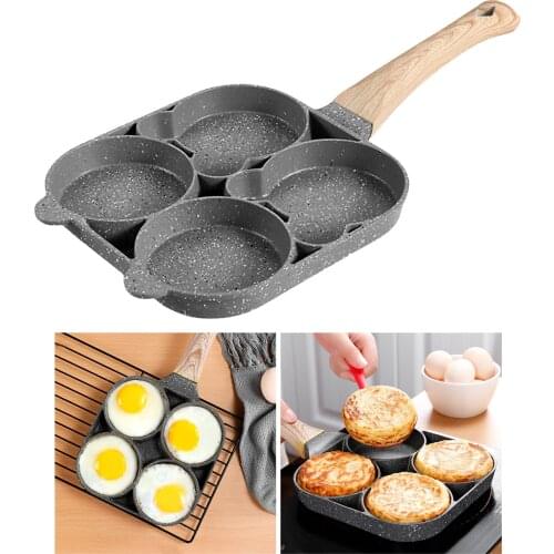 4 Hole Frying Pan Non-stick Eggs Burger Steak Breakfast Maker Household Cooking Tools Cookware