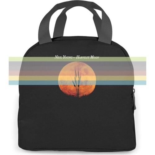 Neil Young Crazy Horse Harvest Moon Rock Black Stranger Things Design New Loose women men Portable insulated lunch bag