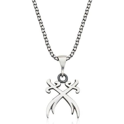 Tevuli 925 Sterling Silver Dual Zulfiqar Sword Necklace
