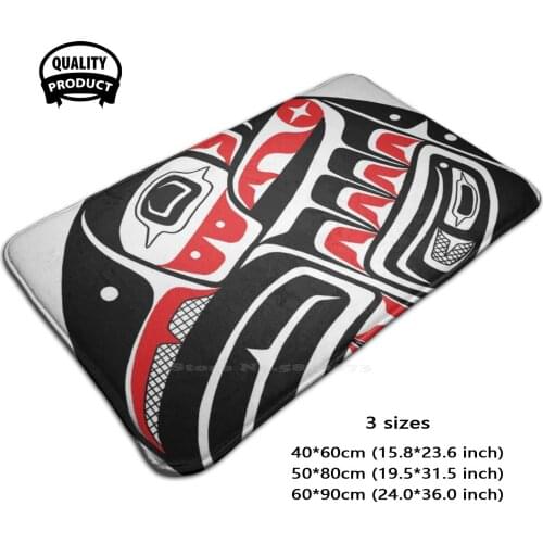 Raven Steals The Sun - Tlingit Style Soft Foot Pad Room Goods Rug Carpet Raven Steals The Sun Raven Native Art Pacific