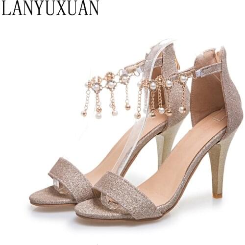2017 New Fashion Plus Big Size 31- 45 Sandals Summer Ladies Wedding Sexy High Heel Shoes Party Dance Pumps T863