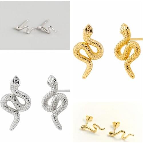 925 Silver Ear Needle Small Tiny Animal Stud Earrings for Women Minimalist Lovely Snake Earrings Fashion Delicate Party Jewelry