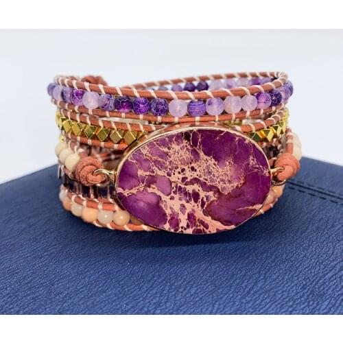 2021 New DIY Natural Stone Bracelet Hand Woven Bohemian Style Multilayer Bracelet Sexy Womens Bracelet Gift Wholesale