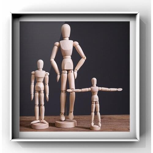 1 Pcs Paint Sketch Model People Wooden Man Drawing Model School Supplies Art Supplies Set Wooden hand Home display personality