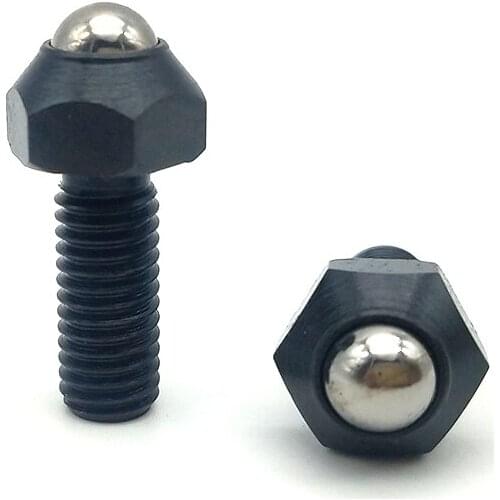 1pcs M16 hexagon bead positioning lock screw outer hex no spring ball head plunger limit bolt black color 50mm-60mm long