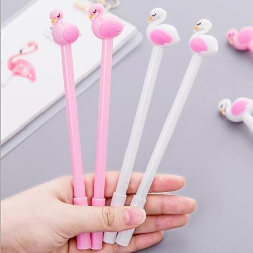 1 Piece 0.55mm Kawaii Flamingo Animal Pen Students Examination Pen Wedding Sign Pen School Office Stationery