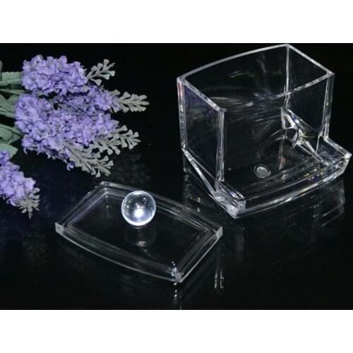 100PCS New Clear Acrylic Cotton Swab Organizer Stick Box Cosmetic Holder Makeup Storage