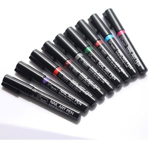 16 Color Nail Art Decorations 3d Painted Pens Stained Point Pens Nail Brushes Diy Nail Pens Nail Art
