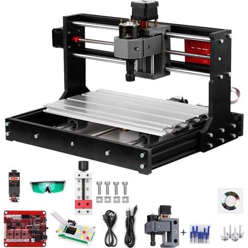 2-Inch Mini Drill Press Vise + Upgrade Version CNC 3018 Pro GRBL Control DIY CNC Machine 3 Axis Pcb Milling Machine Wood Router