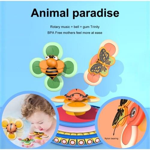 3pcs Rotating Toy Ice Cream Cartoon Rotating Suction Toy Suction Cup Rotating Baby Childrens Interactive Game Toys Игрушки