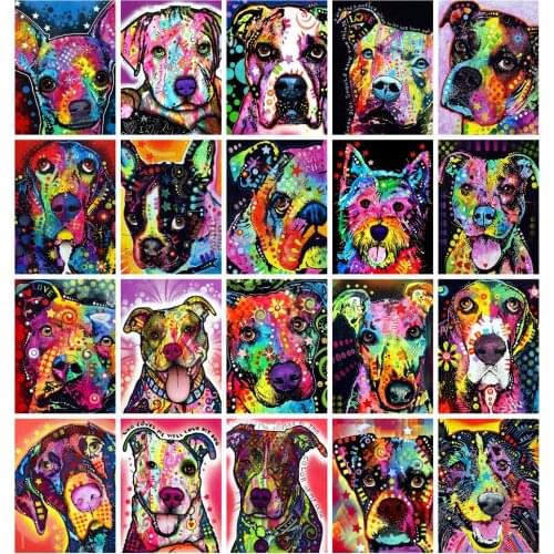 Huacan 5d DIY Diamond Mosaic Sale Dog Kits Diamond Painting Embroidery Pictures Of Rhinestones Handmade Gift
