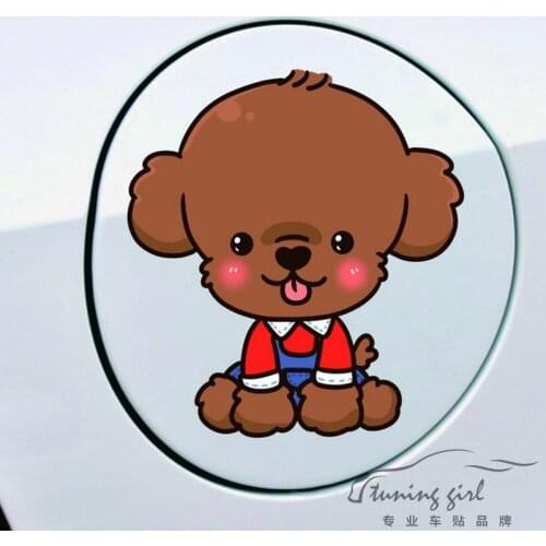 Car Stickers Dog Poodle Teddy Lovely Cartoon Colorful Creative Decals Waterproof Reflective Auto Tuning D15