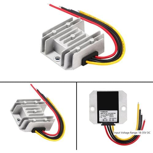 Areyourshop WaterProof 24V to 12V 5A 60W Step Down DC/DC Automobile Power Converter Regulator