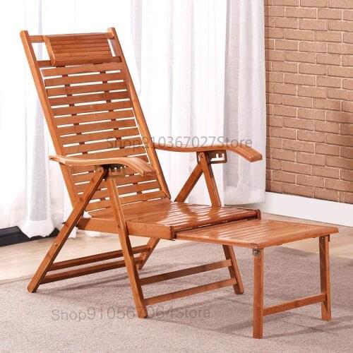 Bamboo Reclining Chair Folding Home Adult Nap Chair Old Beach Chair Office Lazy Person Summer Lunch Break Chair