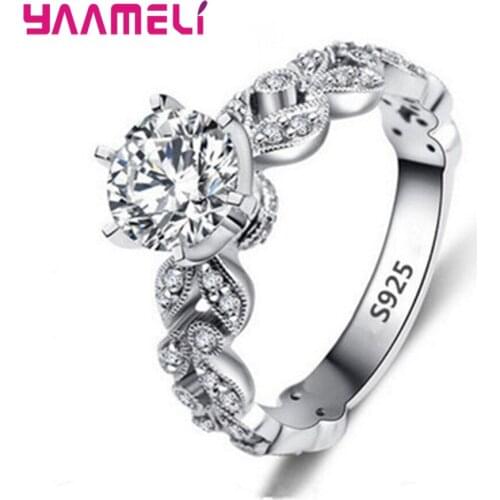 Bijoux Femme Envio Gratis 925 Sterling Silver Cubic Zirconia Rings Hot Sale Christmas Halloween Jewelry Gifts For A Women