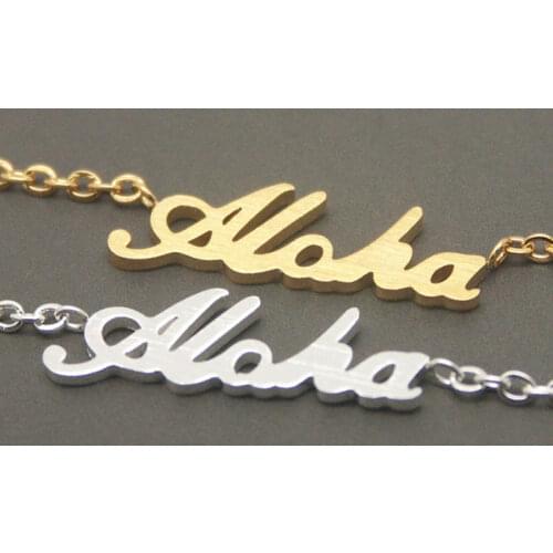 ETCAVCE Aloha Bracelet Femme Stainless Steel Hawaii Ohana Bracelet For Women Jewelry Pulseras Mujer Best Friend Gift BFF 2021