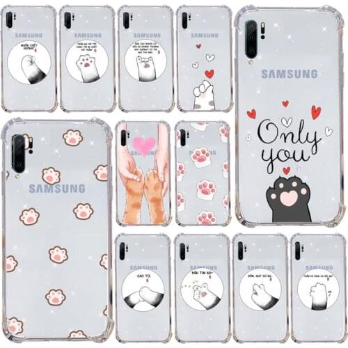 Cute cat paw My emperor Phone Case Transparent For Samsung Galaxy A71 A21s S8 S9 S10 plus note 20 ultra