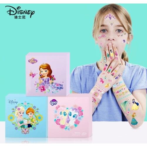 Disney Frozen Anna Elsa Tattoo Sticker For Girls Baby Kids Nail Stickers Disney Sofia Princess Stickers Toys Birthday Makeup Set