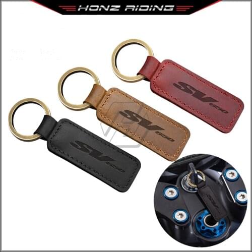For Suzuki SV650 SV 650 SV650X SV650S Key Motorcycle Keychain Cowhide Key Ring