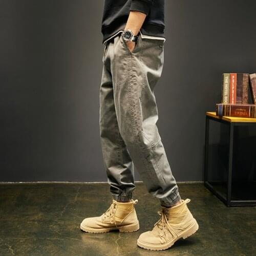Autumn Fashion Trends Men Jeans Loose Fit Spliced Designer Casual Cargo Pants Men Overalls Streetwear Hip Hop Joggers Trousers