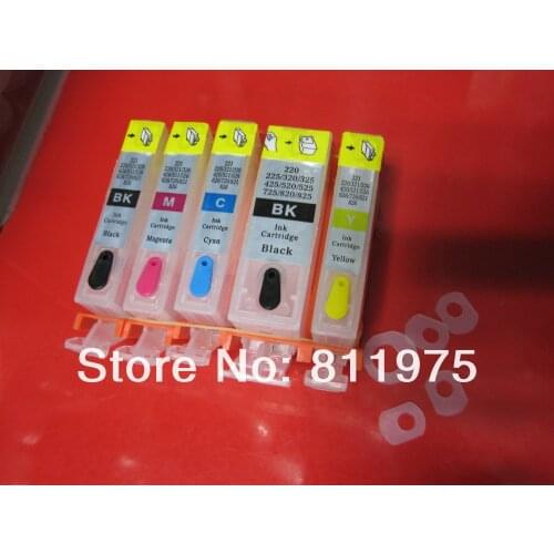 For CANON pixma IP4810 IP4910 IX6510 MG5210 MG5310 printer PGI-125BK CLI-126 refillable ink cartridge with permanent chips