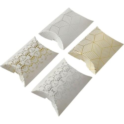 10/20pcs 9x6.5cm Gift Box Packaging Box Pillow Shape Candy Box Bag DIY Wedding Party Favor Kraft Paper Boxes Christmas Supplies