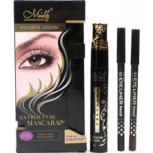 Beauty Makeup Tool Natural Black Mascara Eyelash Comestic + Eyeliner Pencils