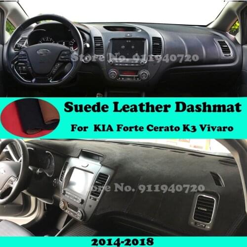 For Kia Cerato Forte K3 Vivaro 2014 2015-2018 Suede Leather Dashmat Dashboard Cover Pad Dash Mat Carpet Car-Styling Accessories