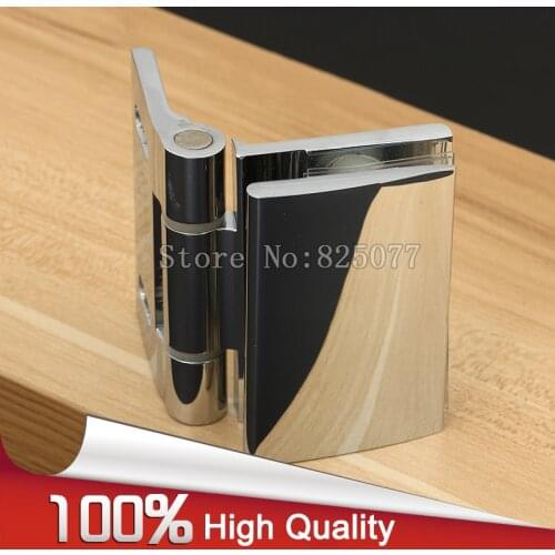 2PCS H59 Brass Wall to Glass Open Inside Hinge for 8-12mm 3/8"-1/2" Thickness Glass Chrome Shower Glass Door Hinge JF1215