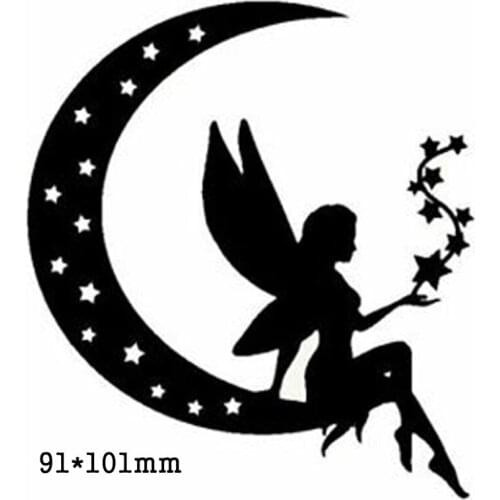 Metal Steel Cutting Die Fairy Sit Moon Play Star Craft Die Cuts Stencils for DIY Scrapbooking-photo album Decorative Paper Cards