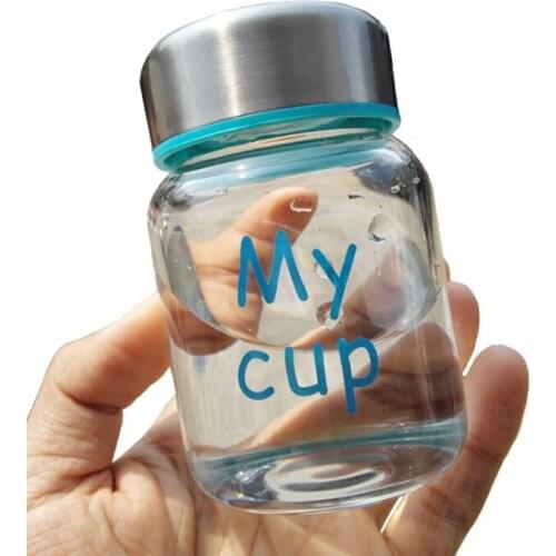 150ml Mini Glass Water Bottle High Temperature Resistant Borosilicate Glass Water Bottle For Kids Cute Small Glass Bottle