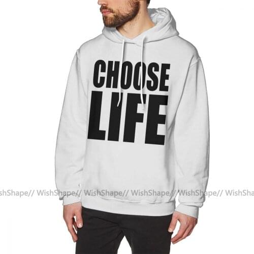 Choose Life Hoodie Choose Life Hoodies Streetwear Mens Pullover Hoodie Casual Long Sleeve Over Size Blue Cotton Warm Hoodies