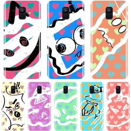 Soft Silicone Phone Case For Samsung Galaxy A3 A5 A7 2016 2017 Cartoon Heart Yellow Back Cover For Samsung A5 A7 2018 A6 A8 Plus