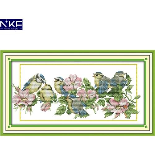 NKF Mother Go Home Animal Pattern Handmade Craft Needlework Cross Stitch Embroidery Kit Cross Stitch for Home Decor