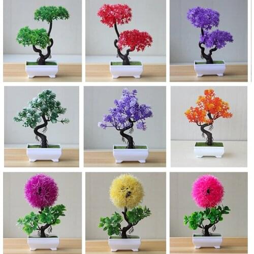 New 1Pc Charming Artificial Plant Bonsai Simulation Small Tree Pot Plant Potted Party Wedding Decor DIY Home Supplies Fake Plant