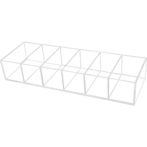 Acrylic 6 Slot Makeup Organizer Clear Adjustable Cosmetic Storage Case Clear Restroom Organizer Creative Storage Case Makeup Box