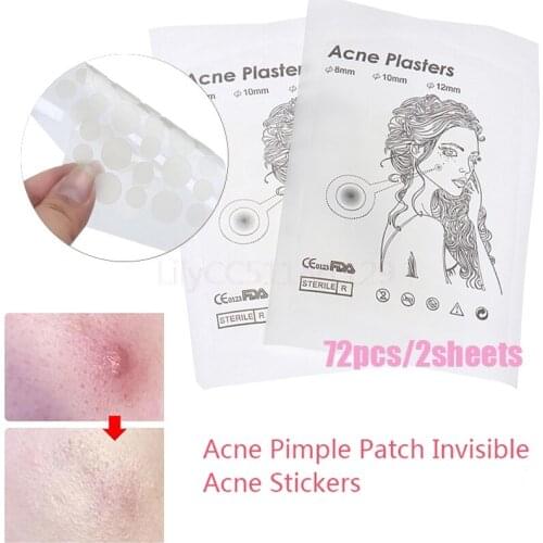 72Pcs/2Sheets Acne Pimple Patch Clear Gel Invisible Acne Cover Stickers Pimple Remover Beauty Skin Care