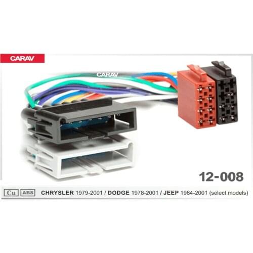 CARAV 12-008 ISO Radio Wiring Harness Adaptor connector For CHRYSLER For DODGE For JEEP (select models)