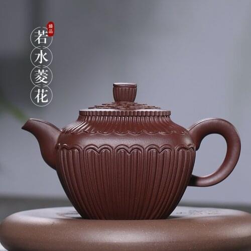 Flowers are recommended large muscle grain pot of rain medium sand teapot Jiang Jingming pure authentic tea by hand