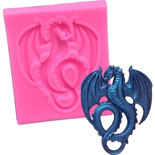 Handmade Flying Dragon Mold Silicone Fondant Animal Fiery Dragon Mold Resin Candy Chocolate Mold Jewelry Making Tools