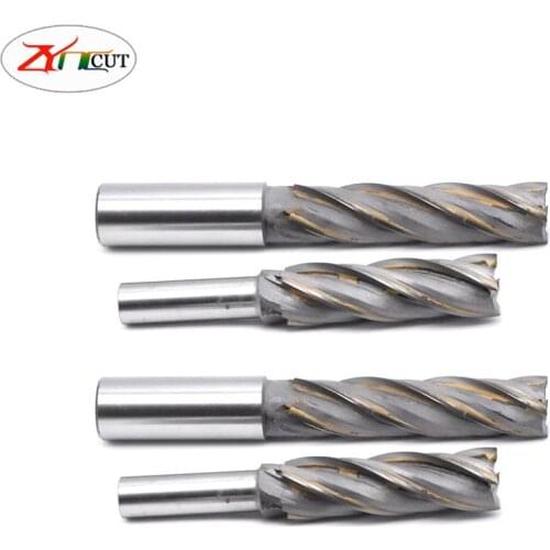 12/16/20/25/30/35/40/50mm High speed steel insert carbide straight shank spiral milling cutter Welding edge end mill cutter