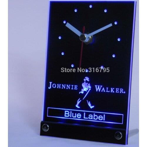 Tnc0116 Johnnie Walker Blue Label 3D LED Table Desk Clock