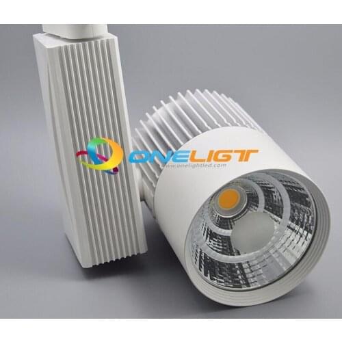 Black White Shell COB LED Track Light 30W Track Lights AC85-265V 4 Wires 3 Phase Rail Lamps Commerical Shop Store Spot Lighting