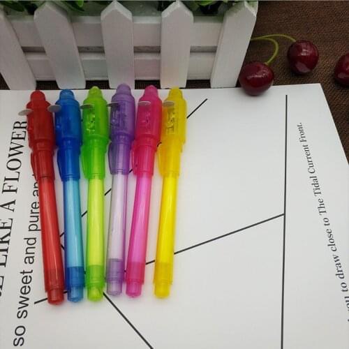 Luminous magic Light Pen 2 In 1 UV Combo Purple Light Creative Stationery School Office Drawing Invisible Ink Pen Money Detector
