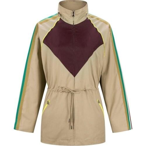 Khaki Trench Coat Womens New Autumn Womens Cotton High Quality Trench Coat Contrast Color Zipper Slim Fit Comfortable Top