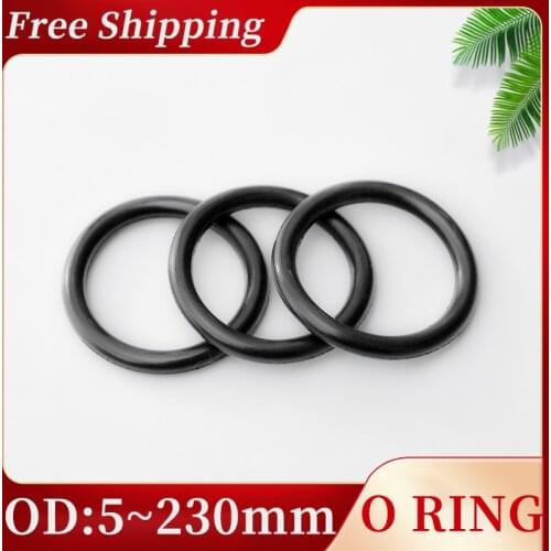 O Ring Gasket CS 2mm x 5 ~ 230mm OD NBR Automobile Nitrile Rubber Round O Type Corrosion Oil Resist Sealing Washer Black