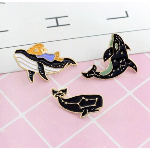 Vintage Marine Life Lapel Pin Brooch Fashion Whale Style Brooches Garment Ornament Jewelry Accessories