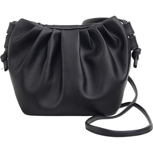 Women bag PU Leather Bag For Women 2020 Summer Cloud bag Lady Shoulder Handbags Female Solid Color Hand Bag Messenger bag