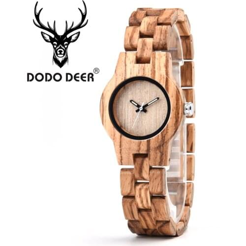DODO DEER Luminous hand Ladies Luxury Watches Zebra Wooden Fashion Unique Women Quartz Watch relogio feminino Laser Design A06